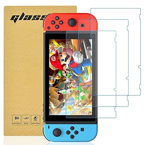 Totill [3 Pack for Nintendo Switch 2017/2019 Tempered Screen Protector, 99.99% HD Clarity 9H Hardness Premium Quality Guard Film Case Friendly, Comfortable Round Edge, Scratchproof Shockproof