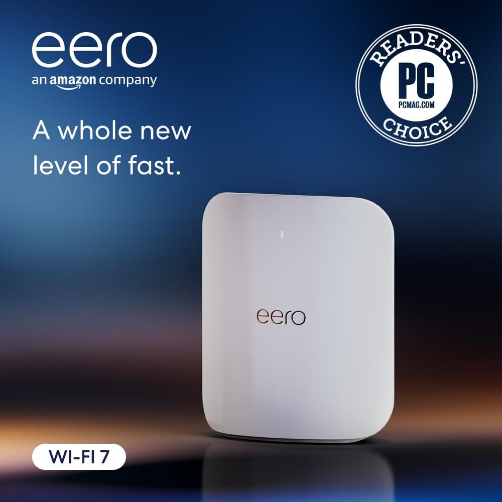 Amazon eero Max 7 mesh Wi-Fi router | 10 Gbps Ethernet | Coverage up to 230 m² | Connect 250+ devices | Ideal for Gaming | 1-Pack | Latest generation
