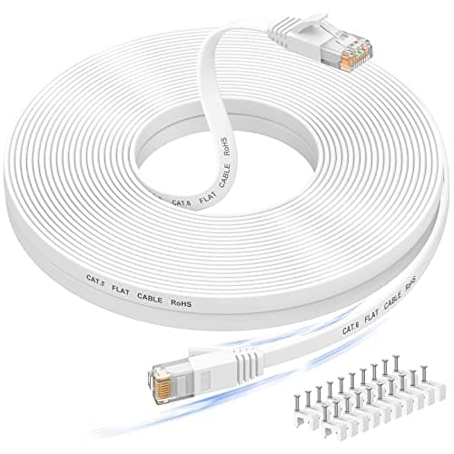 Ethernet Cable 20M, Cat6/Cat 6e Long Internet Cable,Flat Network Patch Cord