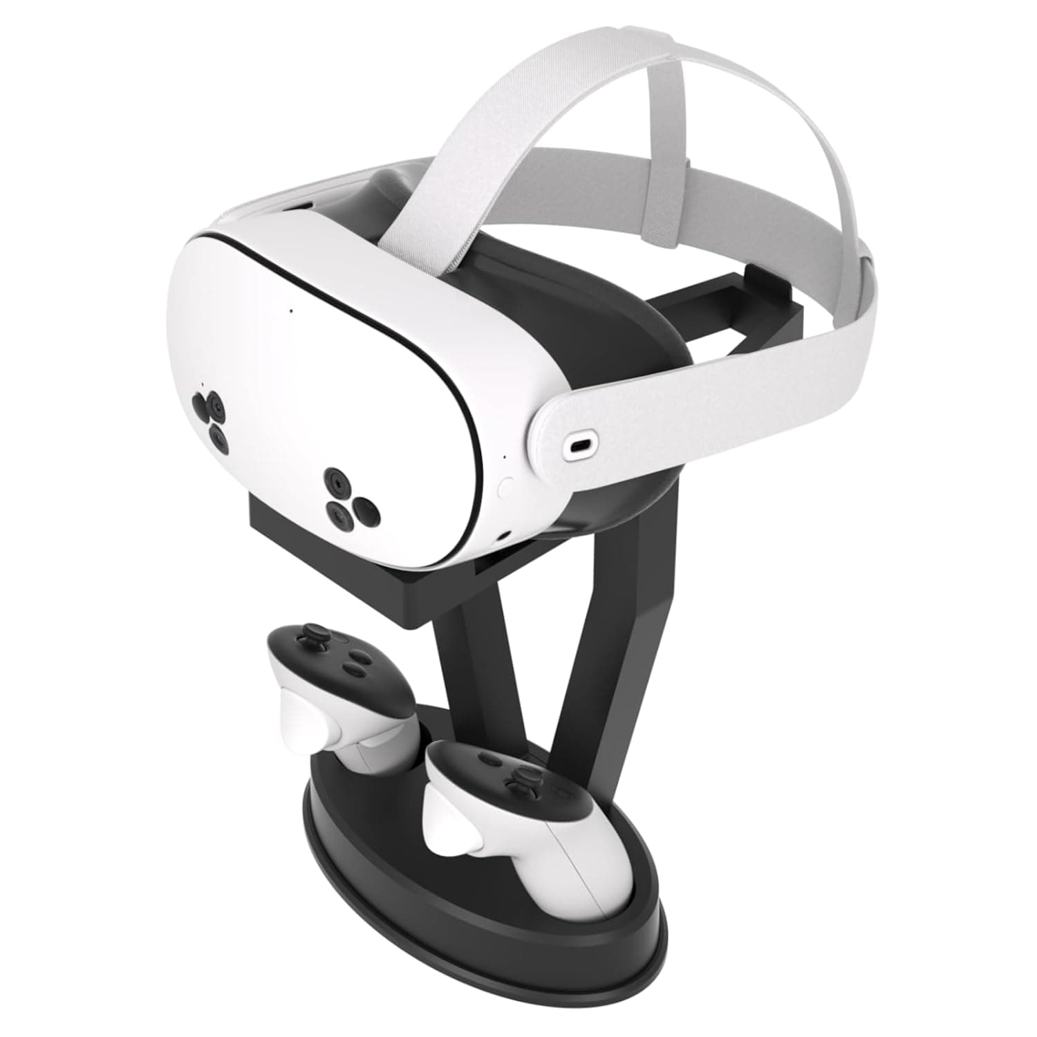 Digicharge VR Headset Stand for Oculus Meta Quest 3S / Quest 3 / Quest 2 / PS VR Display Mount Station for Headset and Touch Controllers, VR Storage Holder Stand with Base for Controllers