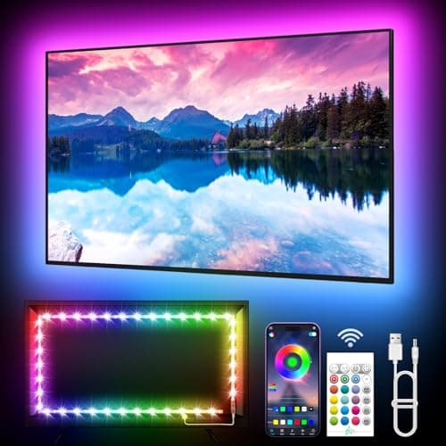 KANTUTOE TV LED Lights, 3m LED Lights for 32-45 Inch TVs, RGB TV Backlight with Remote, Colour Changing Music Sync Bluetooth APP Control Strip Lights USB Powered for Bedroom Gaming Room Decor