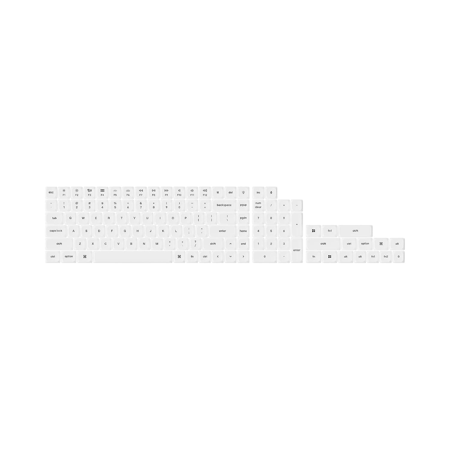 Keychron Low-Profile Double Shot PBT Keycap Set - White
