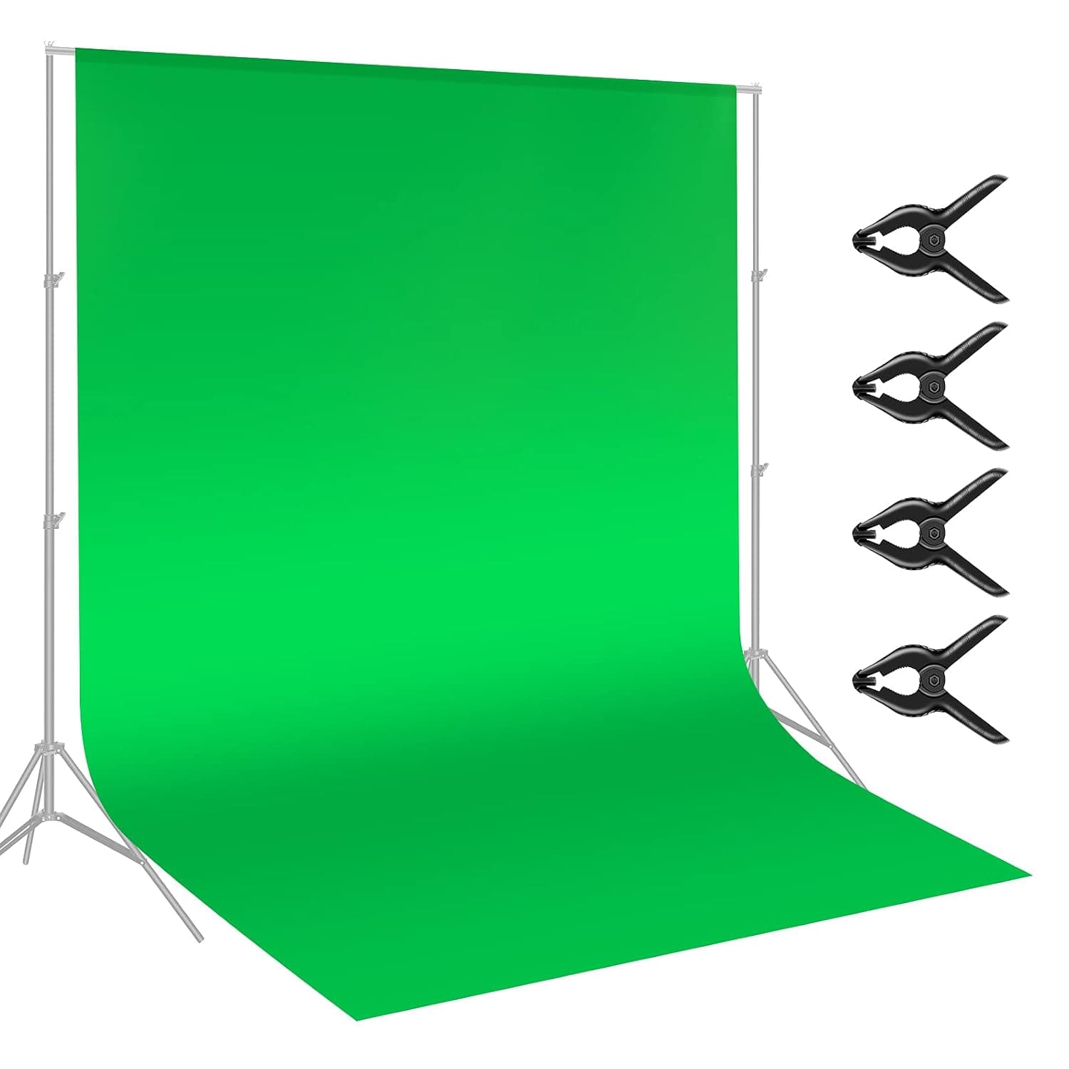 Neewer 10x12 feet/3x3.6 meters Green Chromakey Fiber Backdrop Background Screen for Photo Video Studio, 4 Pieces Backdrop Clamps Included, Ideal for Portraits and Product Shooting