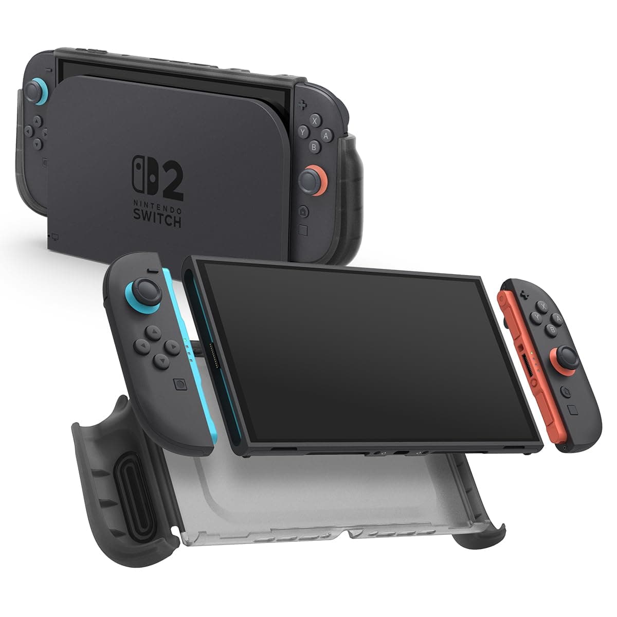 Spigen Ultra Hybrid Compatible with Nintendo Switch 2 Case (2025) Protective Case Compatible with Dock and Detachable Joy Controller- Frost Black