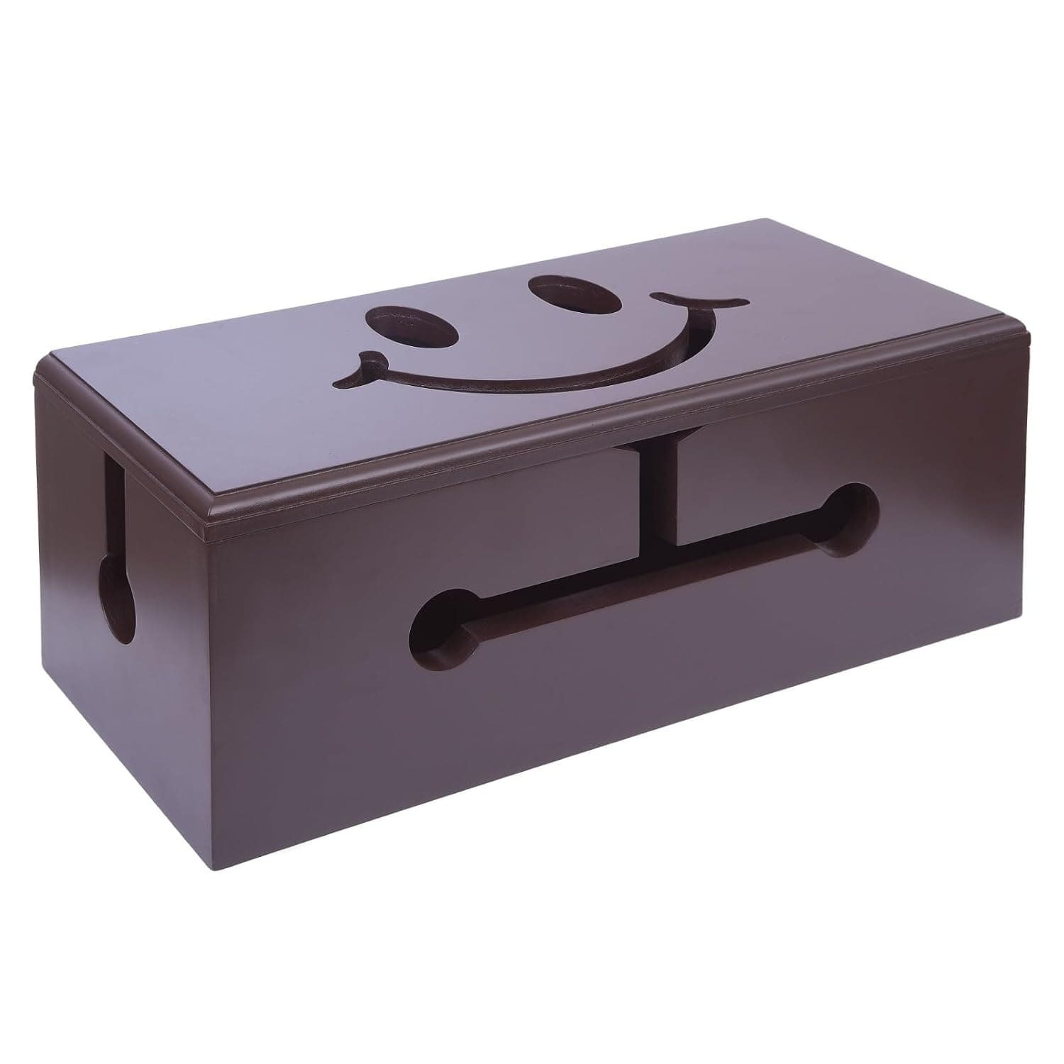 Ultimate Cable Management Box - Wood Lid, Desk & TV Organizer, Concealer for Cords, Surge Protectors, Chargers - Home/Office Solution!