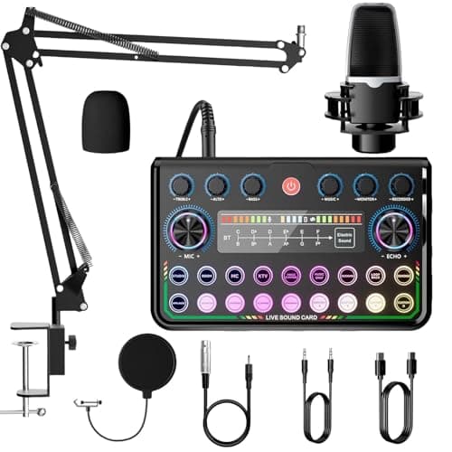 Agrdeed Podcast Equipment Bundle Studio Mixer Set for PC, Phone
