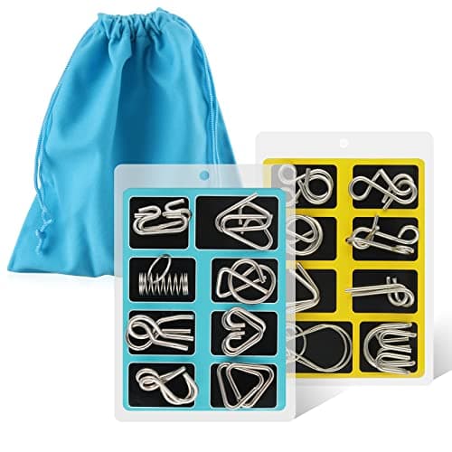 Coogam Brain Teaser Metal Wire Puzzles IQ Test Toy