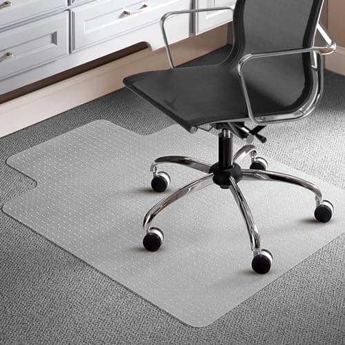 Trintion Office Chair Mat for Carpet 90x120cm PVC Pointed T-Shape Protector | Waterproof Surface, Secure Grip, Low to Medium Pile Compatibility, Desk Areas, Home Offices, Study Rooms and Daily Workspaces
