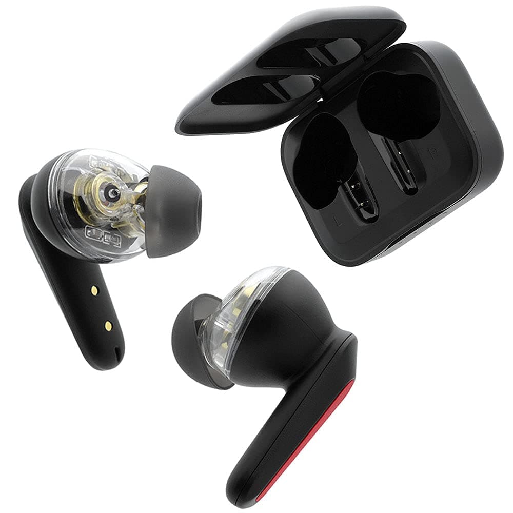 ADV. NSMO TWS True Wireless Gaming Earbuds: 47ms Low-Latency, Dual-Driver for 3D Imaging, Powerful Bass, Clear Mic, Auto Pairing, 25-Hour Battery, 50ft Connection Range Perfect for On-The-go Gaming