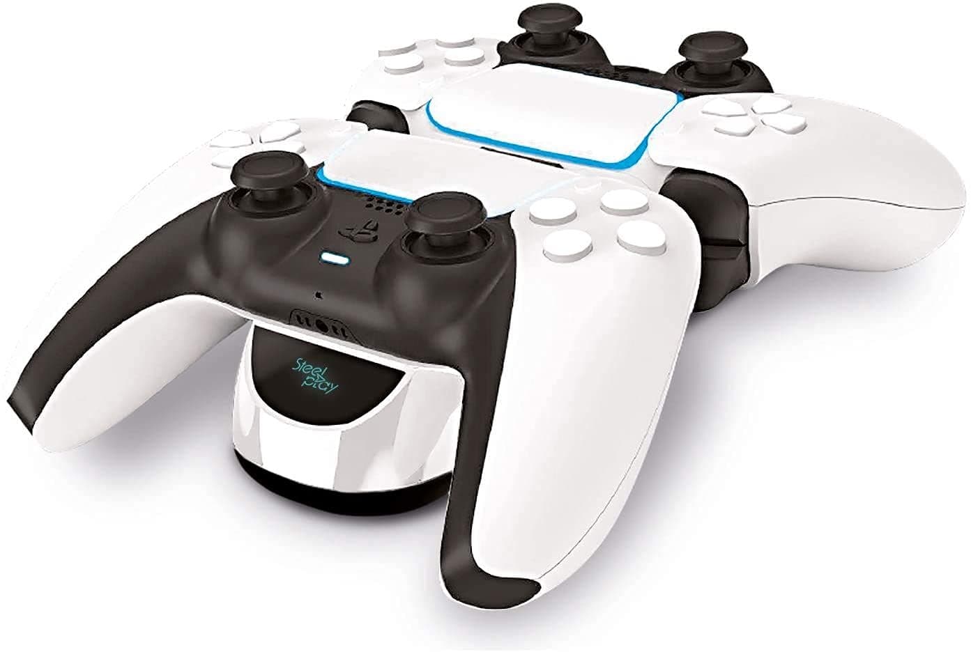 Steelplay - PS5 Controller Charging Station, Dual USB Fast Charging, Compatible with DualSense PS5 Controllers - White