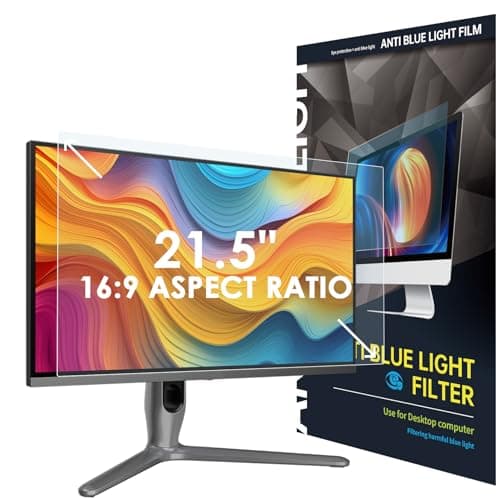 SOPPY 21.5 Inch Blue Light Blocking Screen Protector, Screen Film for Monitor, 476 x 268 mm(LxH), Removable Anti Blue Light Filter for 16:9 Aspect Ratio Computer, Easy on/off, Eye Protection