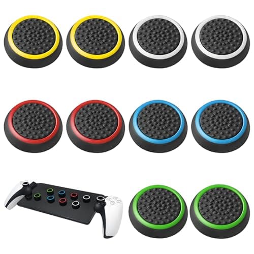 10PCS Thumb Grips, Silicone Non-slip Thumb Cap, Joystick Controller Protection, Protection Attachments, Compatible with PS4, PS5, XBOXONE Controller