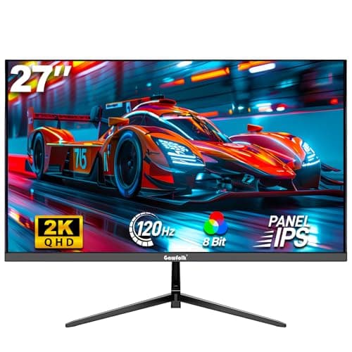 Gawfolk Gaming Monitor 27 inch QHD IPS, PC Screen 120Hz 2K (2560×1440P), Ultra-Thin Zero Frame Computer Display for Home Office Business, DP, HDMI, Wall-Mounted | Ultra-Thin Zero Frame Computer for Home Office, DP, HDMI, Wall-Mounted