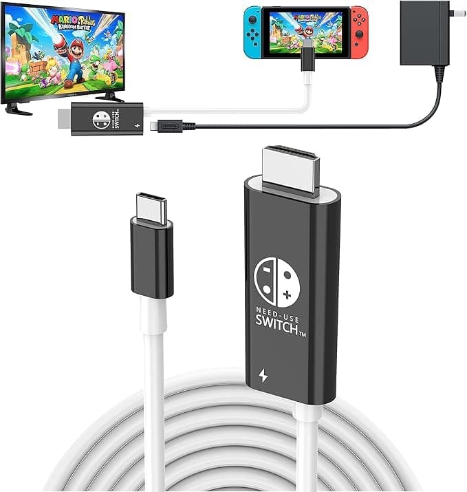 Switch HDMI Cable, USB C to HDMI Adapter,100W PD,4K 60Hz Output,Portable Travel TV Adapter Compatible with Nintendo Switch 1&OLED (NOT FOR 2)
