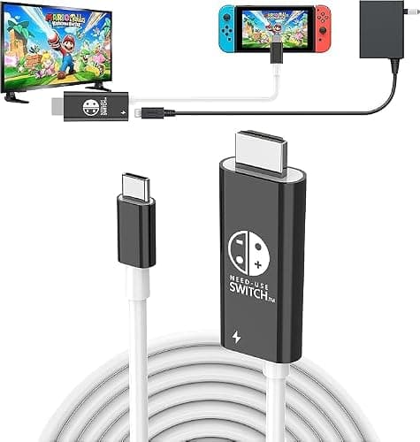 Switch HDMI Cable, USB C to HDMI Adapter,100W PD,4K 60Hz Output,Portable Travel TV Adapter Compatible with Nintendo Switch 1&OLED (NOT FOR 2)