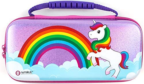Numskull Unicorn Hard Shell Travel Case for Nintendo Switch and OLED Model 2021, Fits 10 Games and Accessories