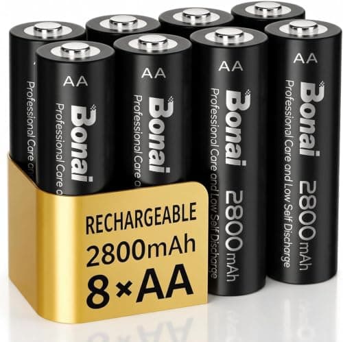 BONAI AA Rechargeable NiMH Batteries for Gaming Controllers, 8-Pack