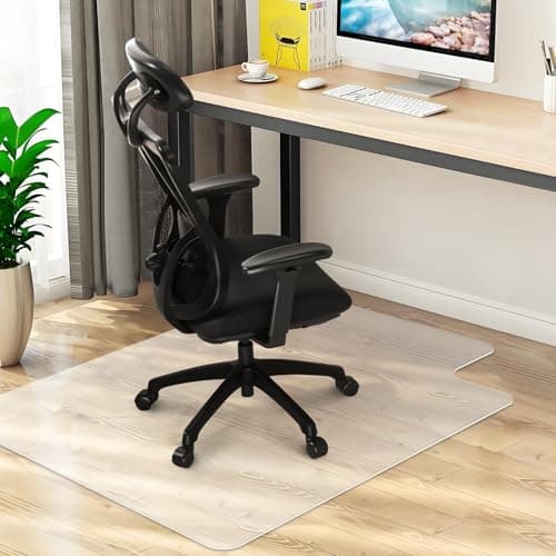 Office Chair Mat for Hard Wood Floors 90x120cm Heavy Duty Floor Protector Computer Desk Chair Mats for Rolling Chairs, Easy Clean