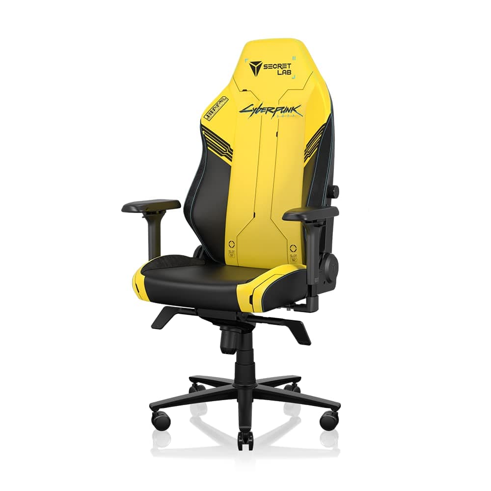 Secretlab TITAN Evo Cyberpunk 2077 Gaming Chair - Reclining - Ergonomic & Comfortable Computer Chair with 4D Armrests - Magnetic Head Pillow & 4-way Lumbar Support - Yellow/Black - Leatherette