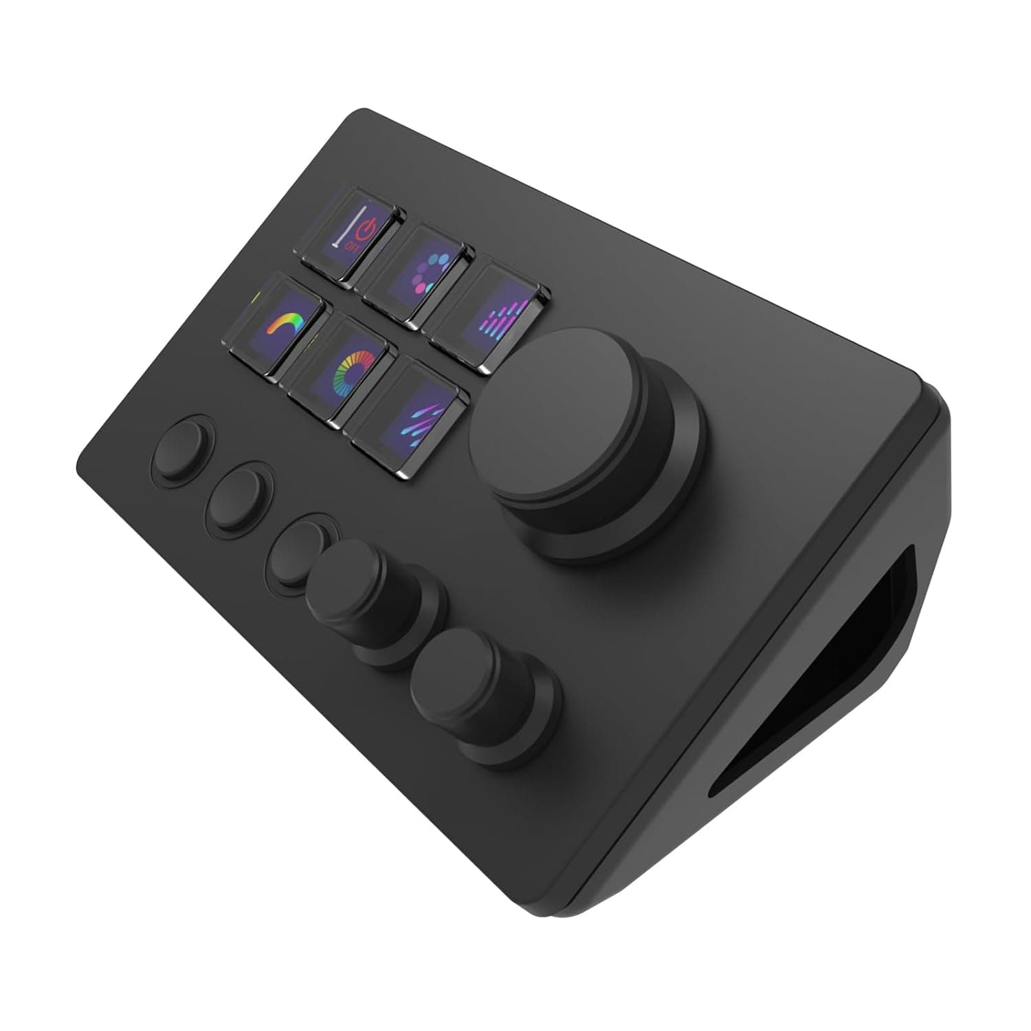 Plyisty Studio Deck with Knobs, Stream Controller Trigger Actions in Apps Software for OBS for Twitch for YouTube, Custom Console for Photo and Video Editing, Live Streaming (Black)