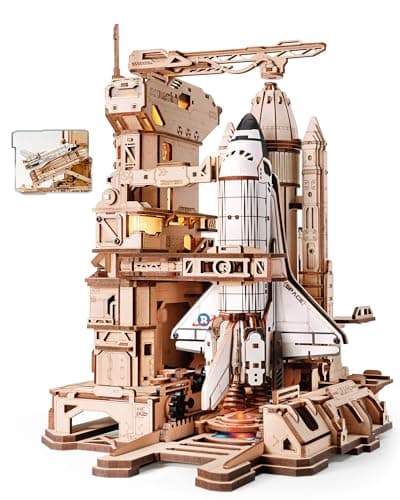 ROKR 3D Puzzle Space Shuttle Wooden Puzzle, Wooden Model Kits Adults, LKA02