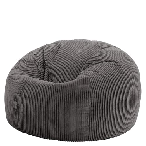 icon Kingston Cord Bean Bag with Filling Included, Grey