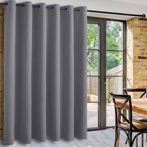 DWCN Blackout Curtains for Bedroom Wide Curtains Room Divider Curtain Grey