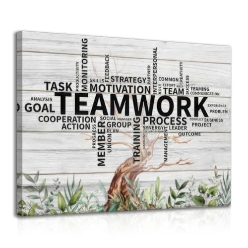 Dazzlewall Framed Teamwork Wall Art Poster Motivational Quotes Artwork, Inspirational Wall Decor Poster for Office Gym Classroom 12x16 in