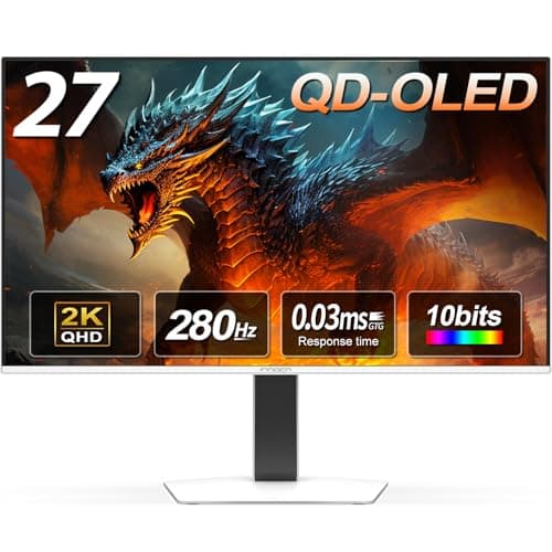 INNOCN 27" QD-OLED 2K QHD 2560 x 1440P 280Hz 240Hz Gaming PC Monitor, 0.03ms, HDR400, HDMI, DisplayPort, Built-in Speaker, Adjustable Height and Swivel Stand - 2780s