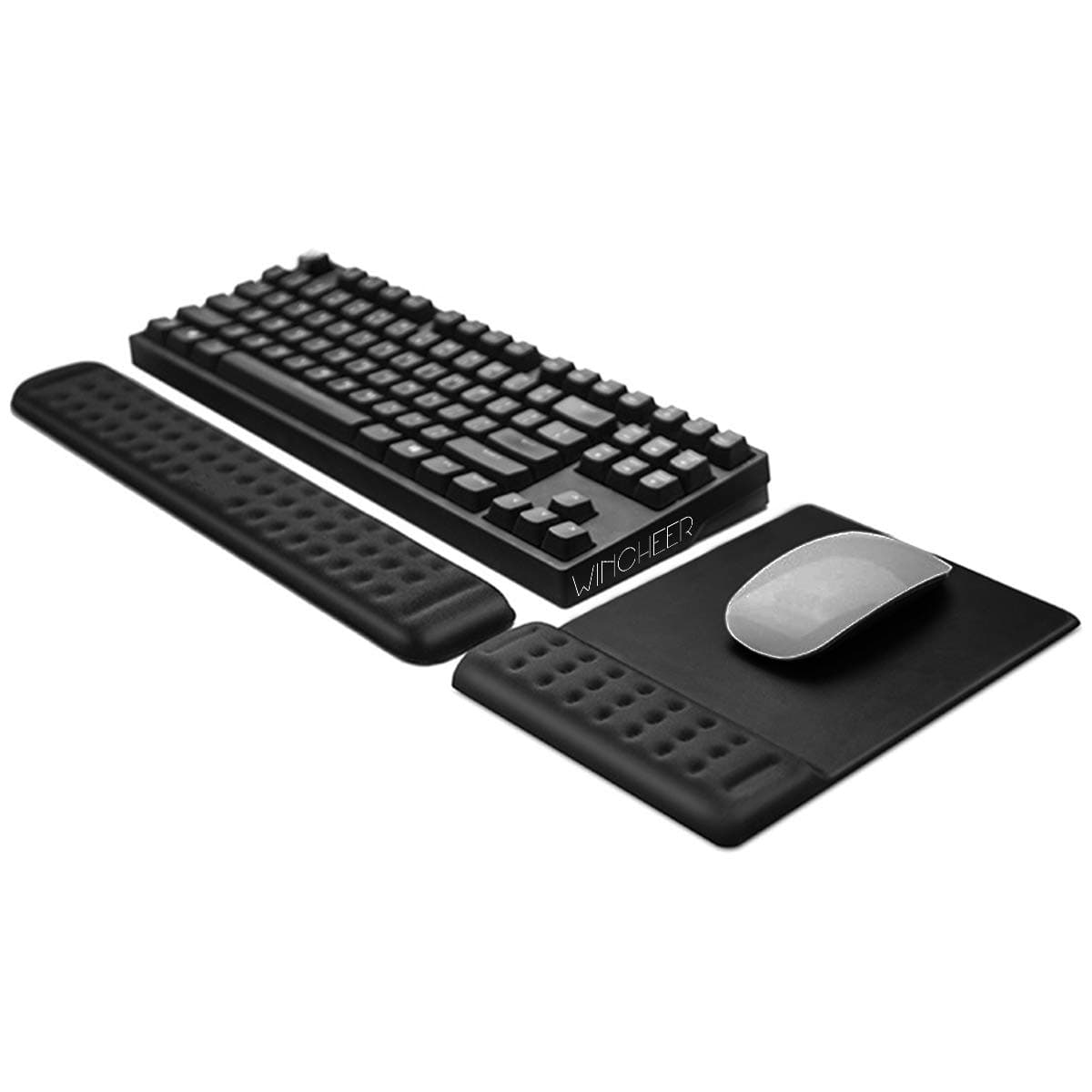 WinCheer Keyboard Wrist Rest & Mouse Pad with Wrist Support, Memory Foam Gaming Wrist Pads Sets Ergonomic Large Rest Pain Relief for Computer, Laptop, Typing, Office, Home (Medium & Mouse Pad)