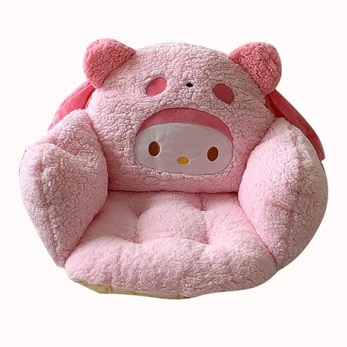 Roffatide Anime Kawaii Cushion Chair Comfy Lumbar Pillow Seat Back Cushion Non-Slip Plush Seat Cushion Floor Pillow Cute Office Room Decor for Woman Girls Pink