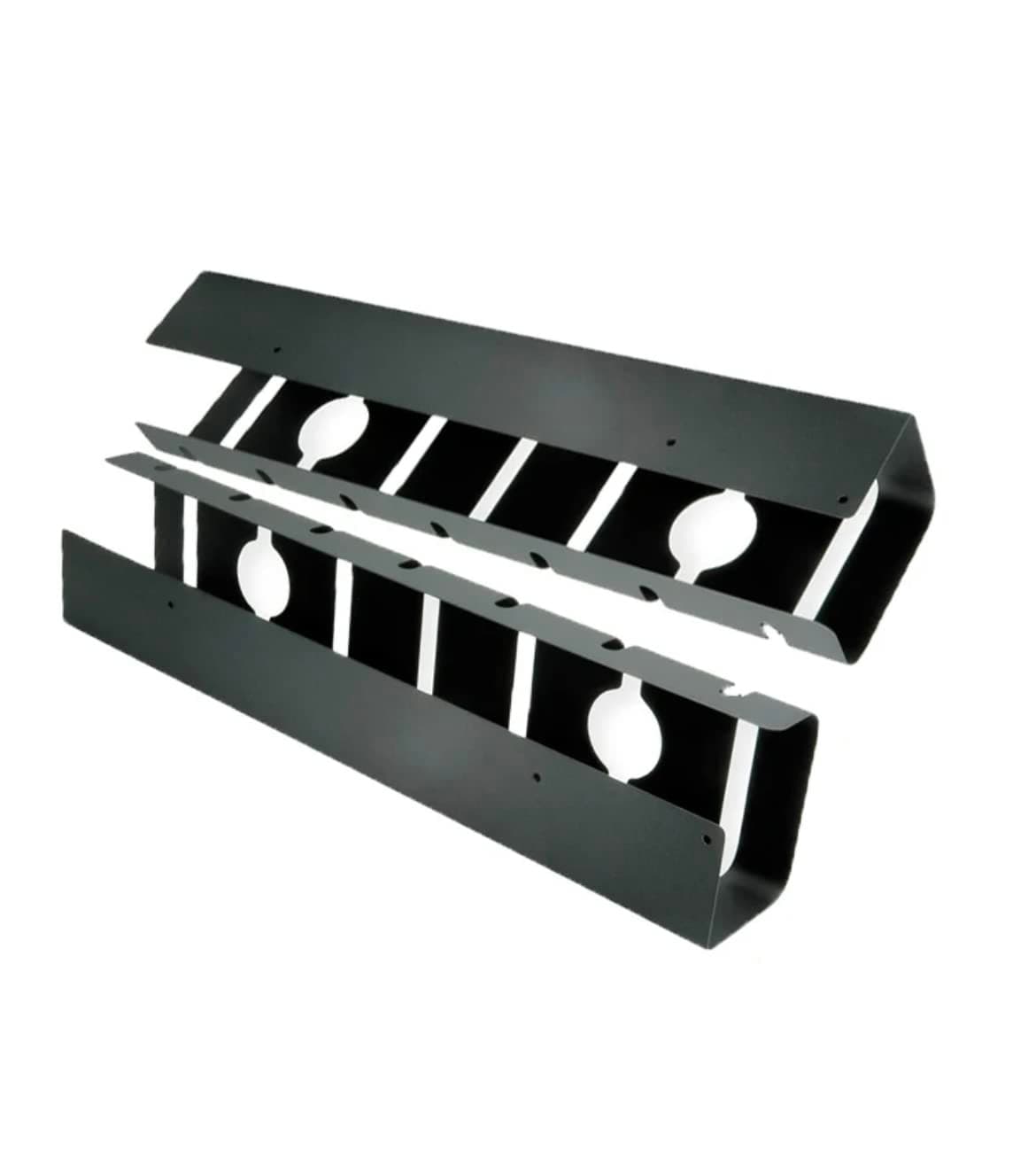 Steel Cable Management Trays (2 Pack) for Power Supply Wire Management Rack Under Desk PC Cable Management Tray Cable Raceway. Black (Pack of 2)