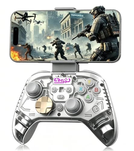 arVin Wireless Mobile Gaming Controller for iPhone/iPad/ios/Android/Tablet/Switch/PS4/PC, Gamepad with Phone Clip, Hall Effect Joysticks/Hall Trigger/Turbo, Support Streamin/Cloud Gaming (White)