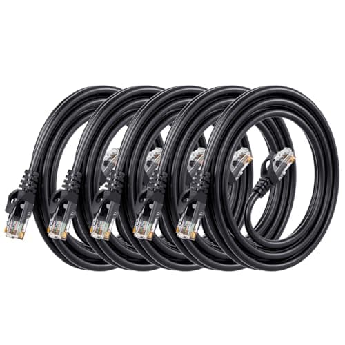 ANLINK Cat6 Ethernet Cable, 5-Pack 2M/6ft in Black Color, Cat 6 Cable RJ45, LAN, 24AWG UTP, Network, Patch, Internet Cable (2 Meter/6 feet, 5 Pack)