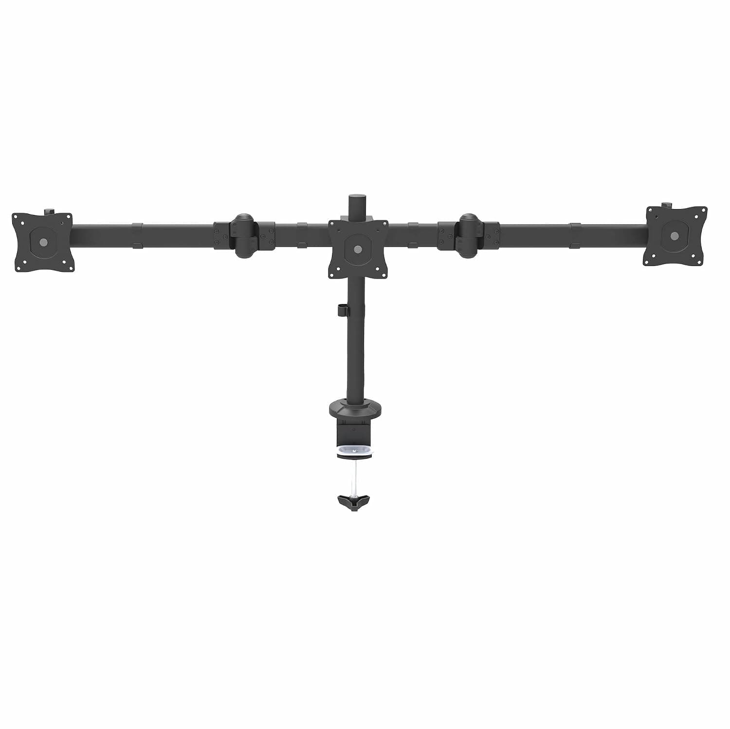 StarTech Desk Mount Triple Monitor Arm up to 27in, 8kg/17.6lb (ARMTRIO) | Ergonomic VESA 3 Monitor Mount up to 27" (8kg/17.6lb), Articulating & Height Adjustable Pole, Desk Clamp/Grommet