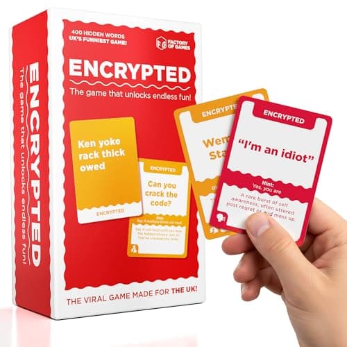 Factory of Games Encrypted Party Game, 16+, 2-20 Players, UK Edition, 400 Cards Including UK Culture Category