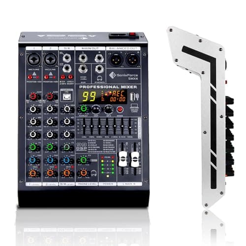 SonixForce 4 Channel Audio Mixer, 99 DSP Effects Sound Board Console