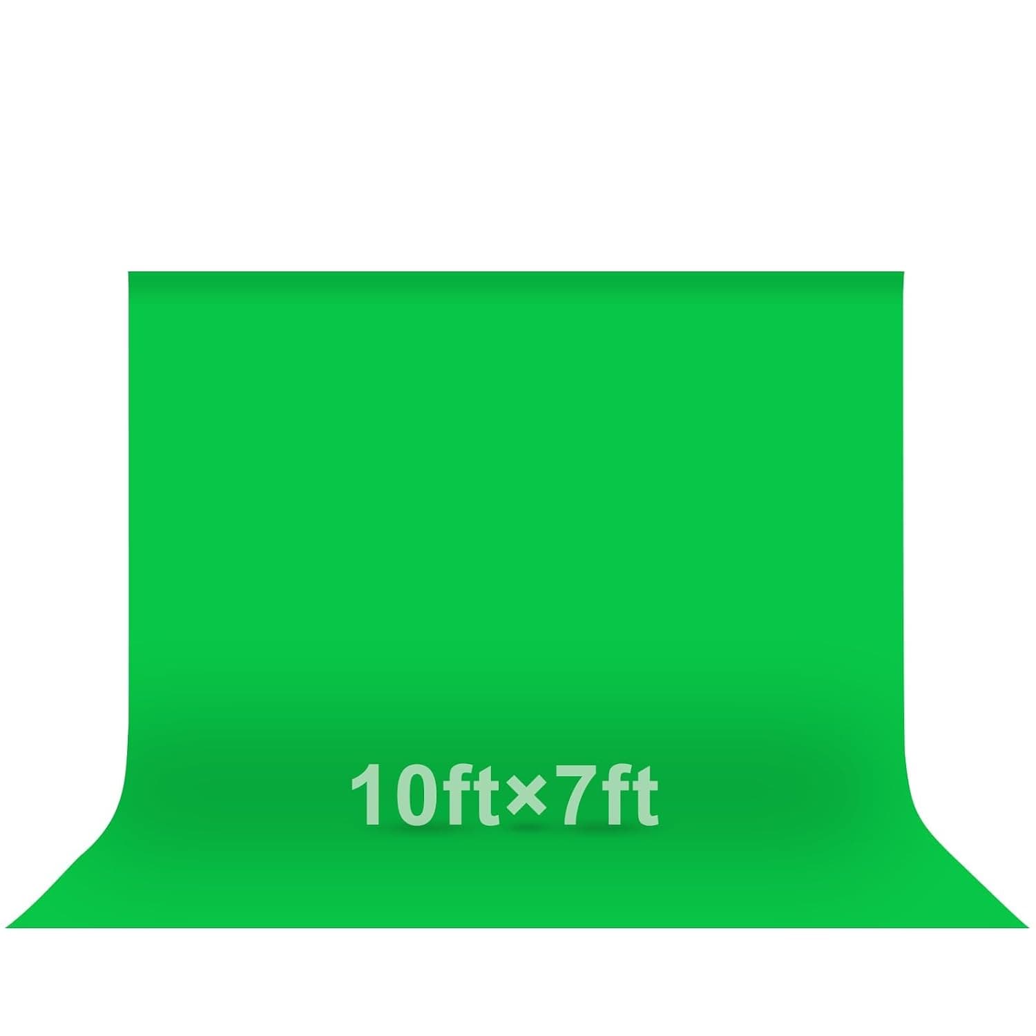 EMART Green Screen Backdrop 3x2.1m, Greenscreen Background for Photo | Polyester Green Screen Fabric Cloth, Chroma Key Greenscreen Sheet, for YouTube Zoom Meeting Video Studio Live Streaming