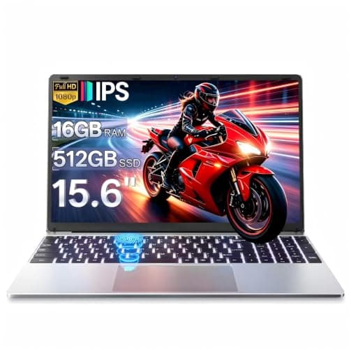 Hopekid 15.6 Inch Laptop, Business & Student Laptop Computer, 16GB RAM 512GB ROM, 2.3GHz Processor, Fingerprint Unlock, USB-C Power Adapter, 3‑Level Backlit Keyboard,USB 3.0/HDMI/WiFi 5/BT 4.2
