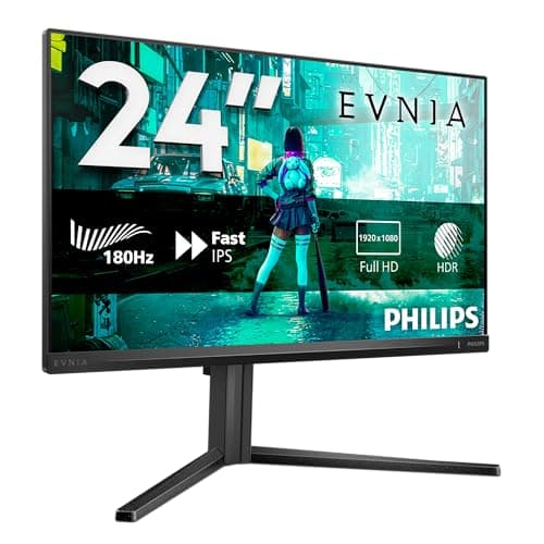 Philips 24M2N3200AM 23.8 inch FHD Gaming Monitor 180Hz, Fast IPS Panel, 0.5ms MPRT, Adaptive Sync, HDR10, G-Sync Compatible, Height Adjustment, Speakers, (1920x1080 HDMI 2x 2.0 DP 1x 1.4 ) Dark grey