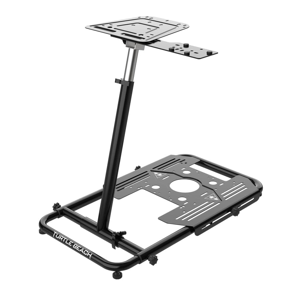 Turtle Beach VelocityOne Universal Stand for Flight Simulation & Sim Racing | Black, Solid Steel Construction, Fold-Flat Design, Adjustable Height, Rubber Feet, Reversible Design, Universal Compatibility