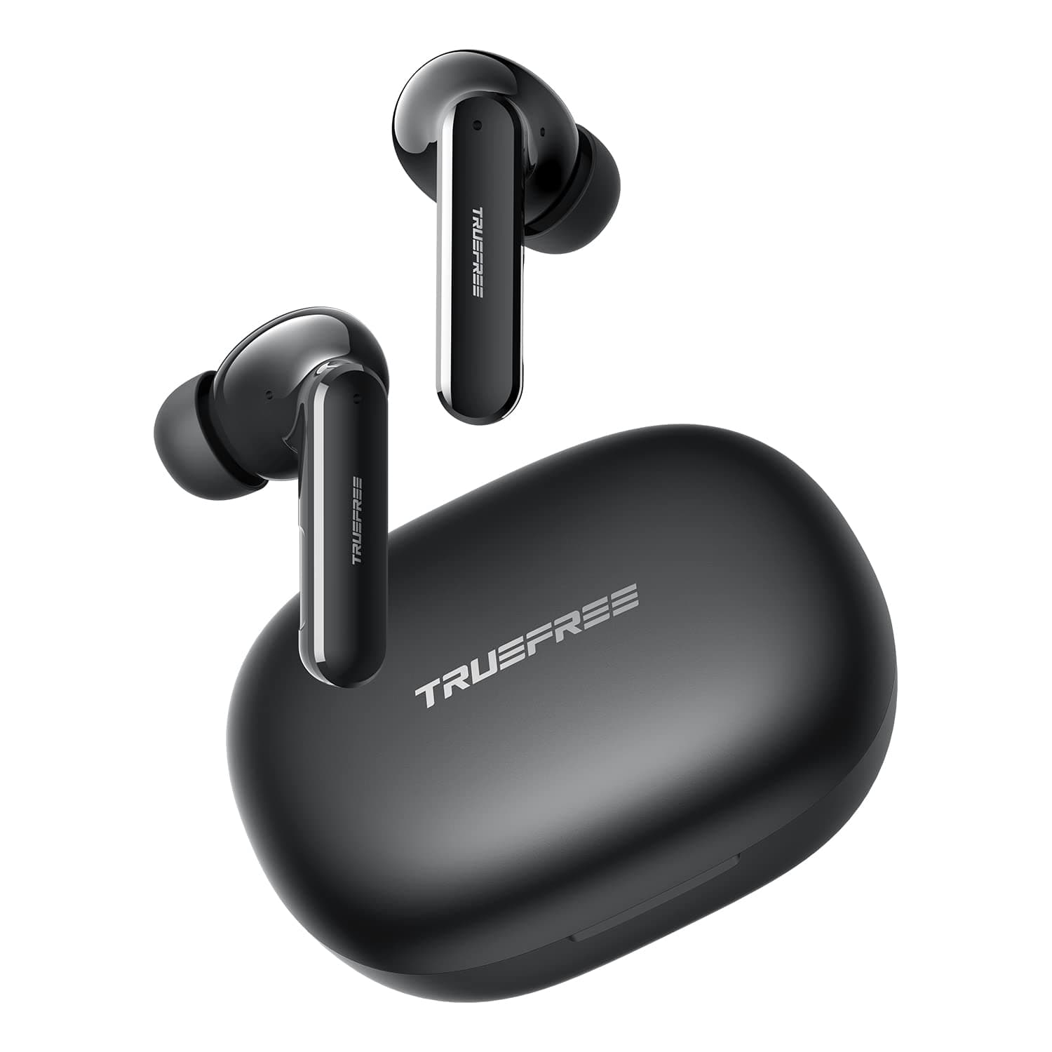 truefree T1 True Wireless Earbuds Bluetooth 5.0 Headphones in-Ear, 4 Mics Noise Cancelling Earbuds 60ms Low-Latency Game Mode Touch Control 30H Playtime Bluetooth Earbuds for Sport, Black