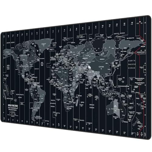 Anpollo Gaming Mouse Pad (900x400x3mm) Extended Mouse Mat Large Non-Slip Desk Pad with Precision Locked Edges Comfortable Keyboard Mat Suitable for Office Gamer Home - Black World Map