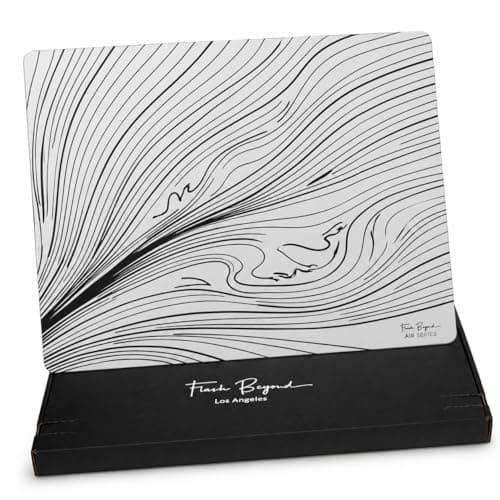 flash Beyond Air Glass Gaming Mouse Pad - 2mm Ultra-Thin Fast Hard Mat, 2.5D Rounded Edges, Anti-Slip Base for FPS Esports (Valorant, Apex) - Arctic Flow, 400x300mm