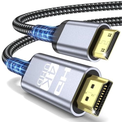 ZEENVIC Mini HDMI to HDMI Cable, 2M 4K@60Hz 2K@120Hz for Raspberry Pi Zero, Camera Mini HDMI to HDMI 2.0 Cable with 18Gbps HDR UHD ARC HDCP Compatible with Laptop, TV, Projector