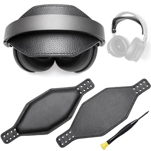 Voarmaks Super Wide Hexagon Genuine Leather Headband Strap with Foam Padding - Compatible with Audeze Maxwell Gaming Headset & Audeze MM-100 Professional Headphone, Premium Double-Sided Leather