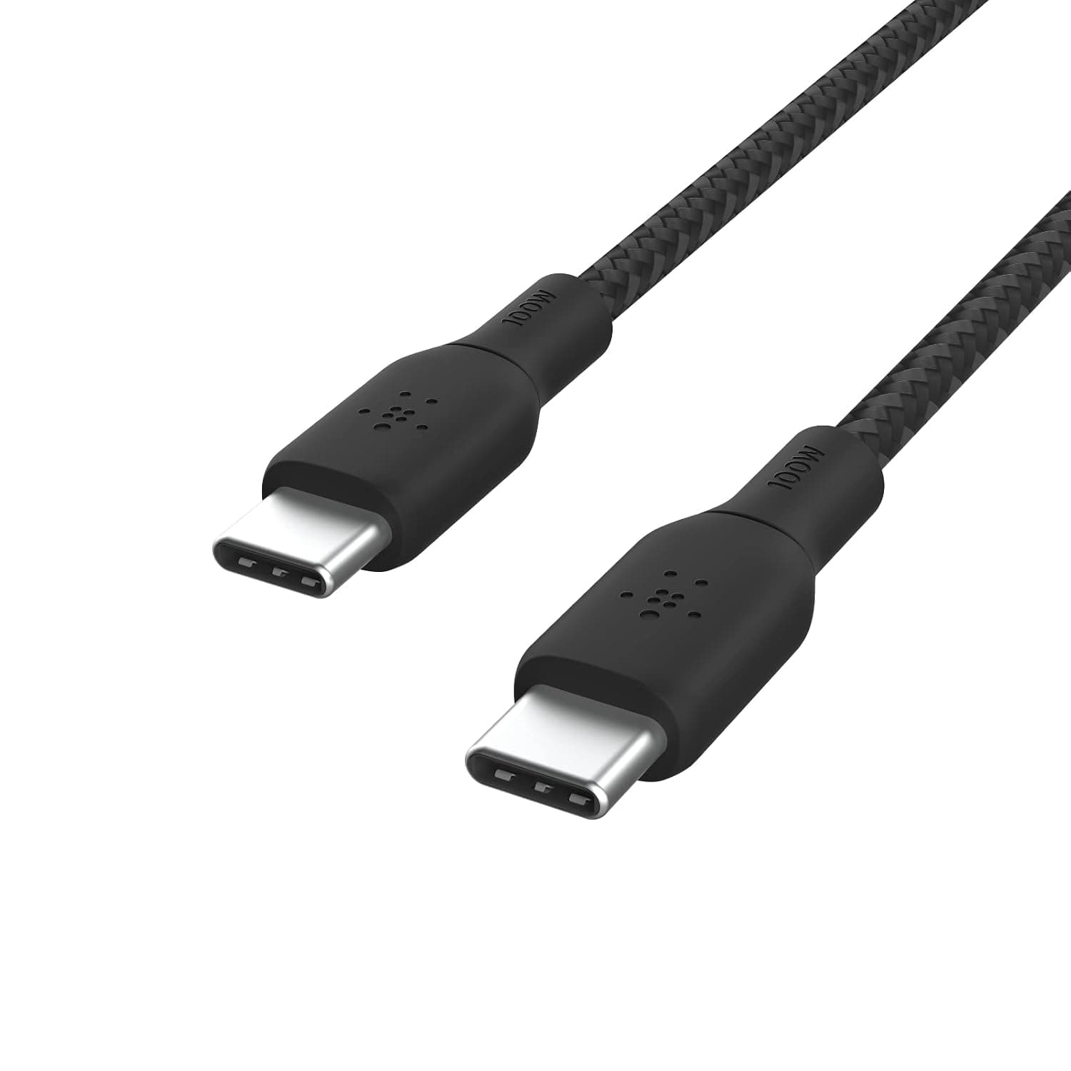 Belkin USB Type C to C Cable, 100W Power Delivery USB-IF Certified 2.0 USB C Charger Cable with Double Braided Nylon Exterior for iPhone 16, 15, iPad, MacBook, Galaxy, Pixel and More -2 m, black | 100W USB-C Power Delivery, iPhone 17/16, Samsung Galaxy S25, Pixel 10, AirPods, iPad Pro, MacBook, Nintendo Switch 2, travel
