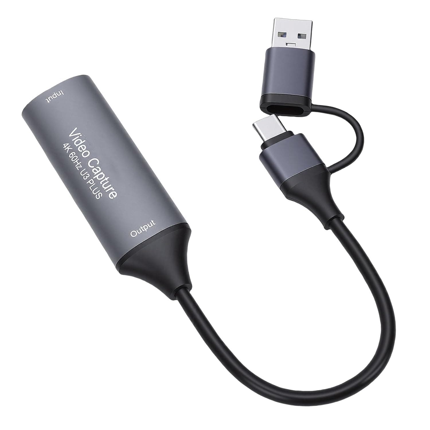VBESTLIFE Video Capture Card for Streaming, 4K HDMI to USB C Capture Card with USB A 3.0 Adapter, 4K 60FPS, Compatible with Camera, DVDs, DSLR