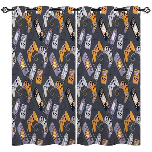ANHOPE Gaming Gamepad Thermal Blackout Curtains 2 Panels W 46" x L 54"