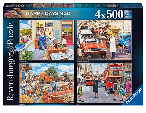 Ravensburger Happy Days Collection No.6 Nostalgic Work Day Memories 4x 500 Piece Jigsaw Puzzles Adults And Kids Age 10 Years Up